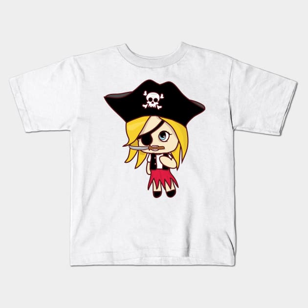 Girly Pirate Kids T-Shirt by mrsmauve